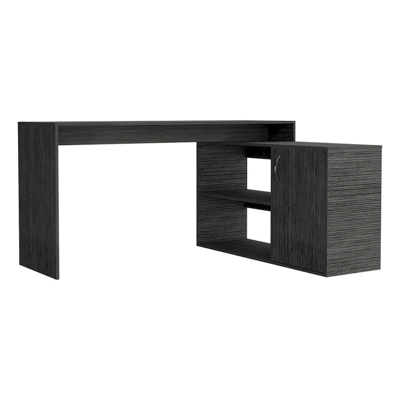 Bureau en L pour Bureau, Salon, Appartement, Chêne Fumé