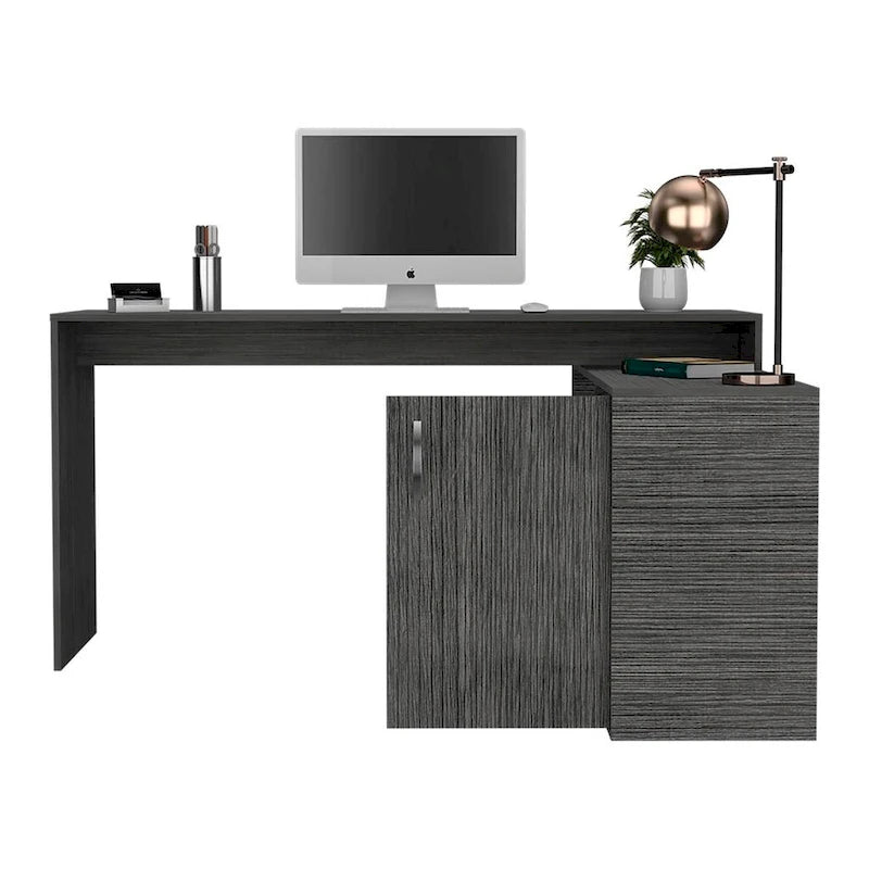 Bureau en L pour Bureau, Salon, Appartement, Chêne Fumé