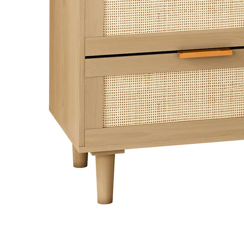 Szafka akcentująca z 6 szufladami, komoda rattanowa, szuflada rattanowa