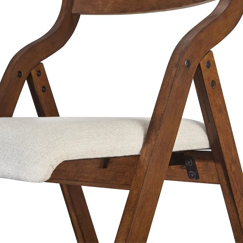 Lot de 2 chaises de salle à manger pliantes rembourrées - Design peu encombrant et portable pour salle à manger - Finition élégante Noyer