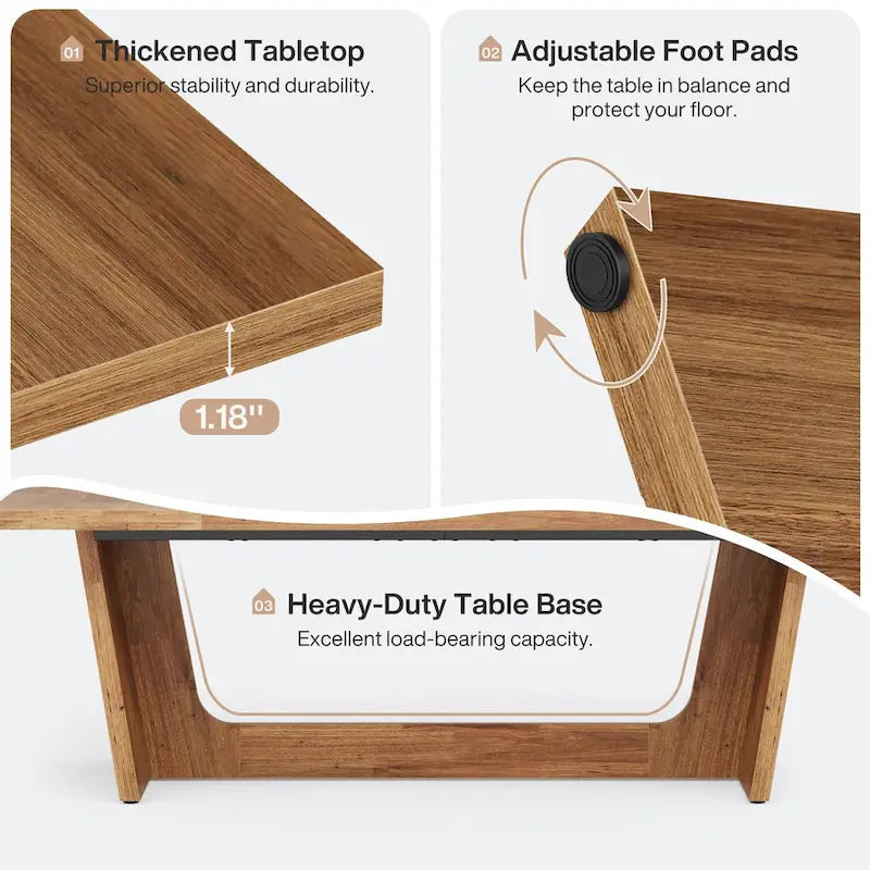 Table à manger en bois de 180 cm, grande table de salle à manger pour 6 à 8 personnes, table de cuisine