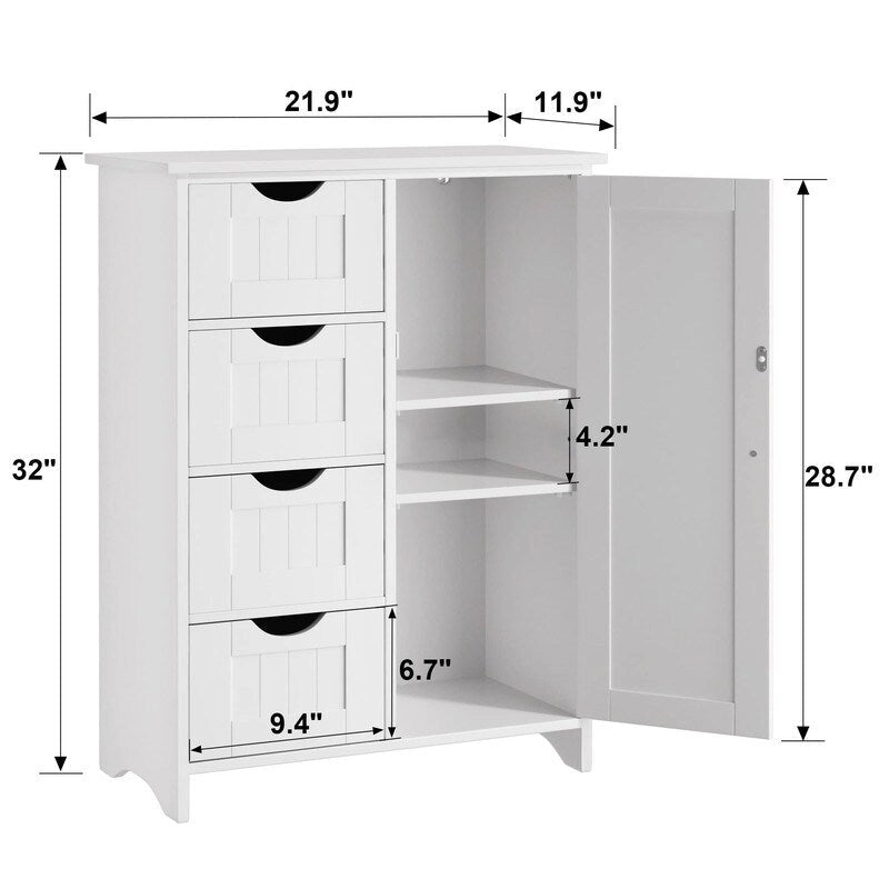 Meuble de Rangement Salle de Bain - 11.9P x 21.9L x 32H