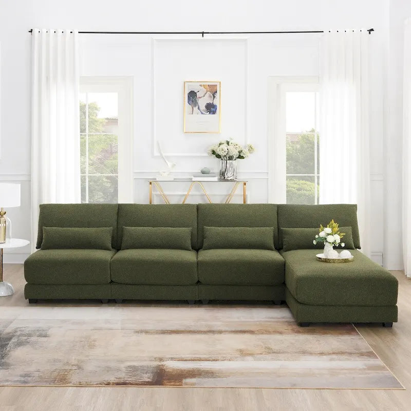 Narożna sofa tapicerowana w kształcie litery L z odwracalnym szezlongiem