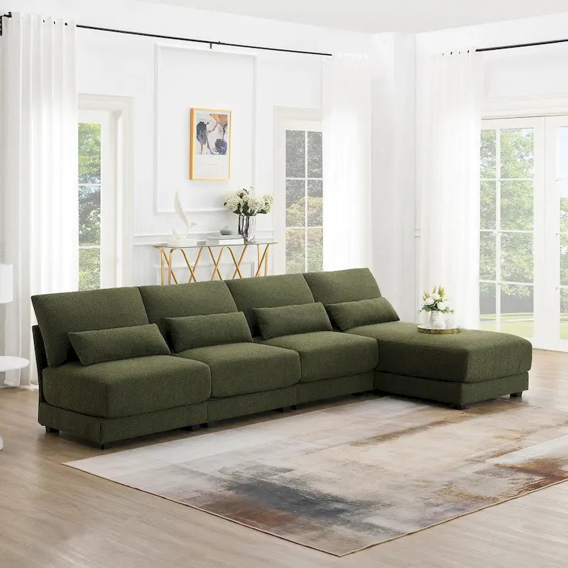 Narożna sofa tapicerowana w kształcie litery L z odwracalnym szezlongiem