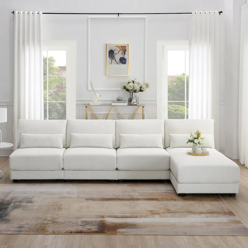 Narożna sofa tapicerowana w kształcie litery L z odwracalnym szezlongiem