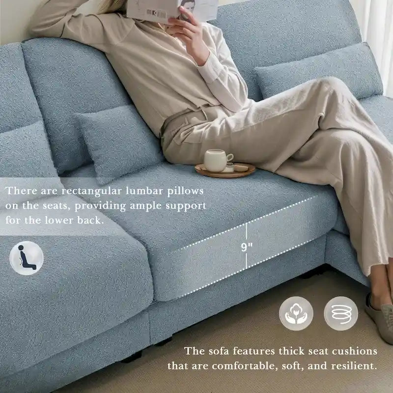 Narożna sofa tapicerowana w kształcie litery L z odwracalnym szezlongiem