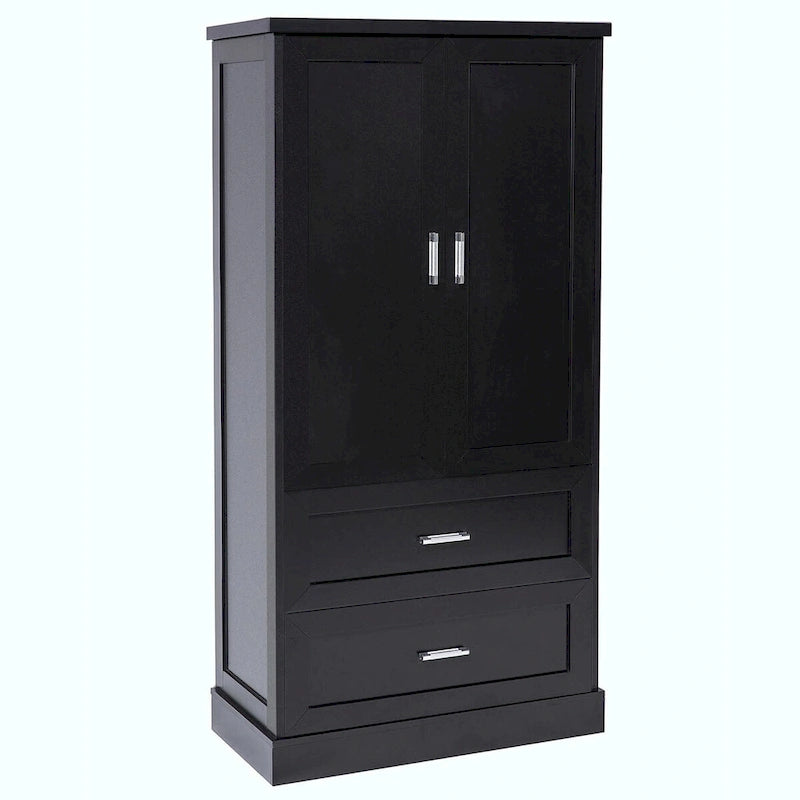 Meuble de rangement haut de salle de bain de 162 cm avec deux portes et tiroirs