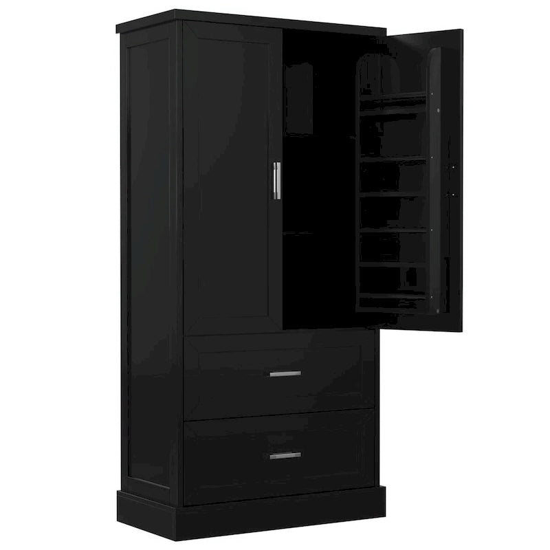 Meuble de rangement haut de salle de bain de 162 cm avec deux portes et tiroirs