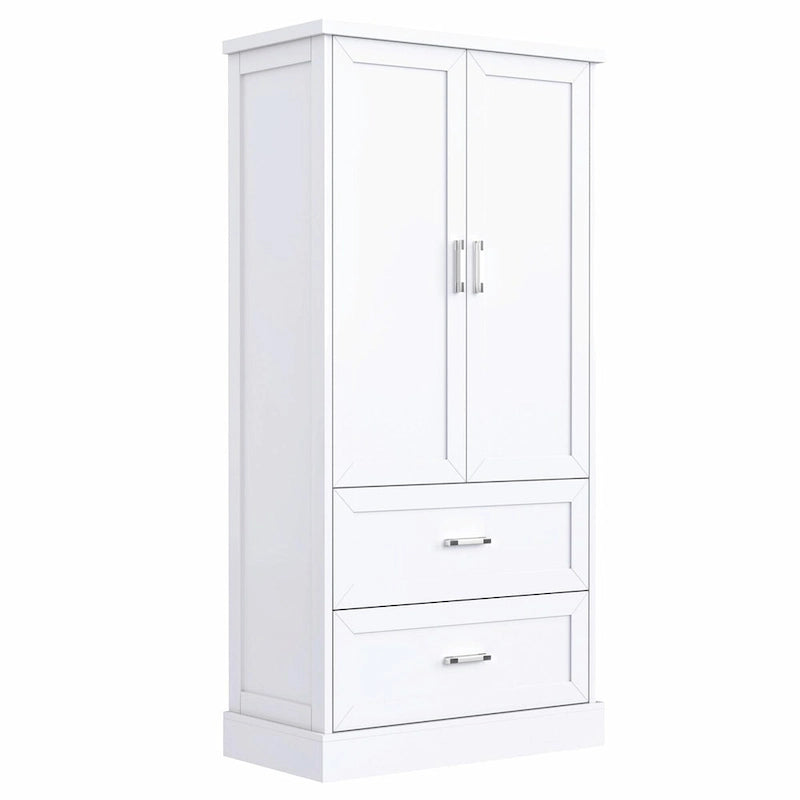 Meuble de rangement haut de salle de bain de 162 cm avec deux portes et tiroirs