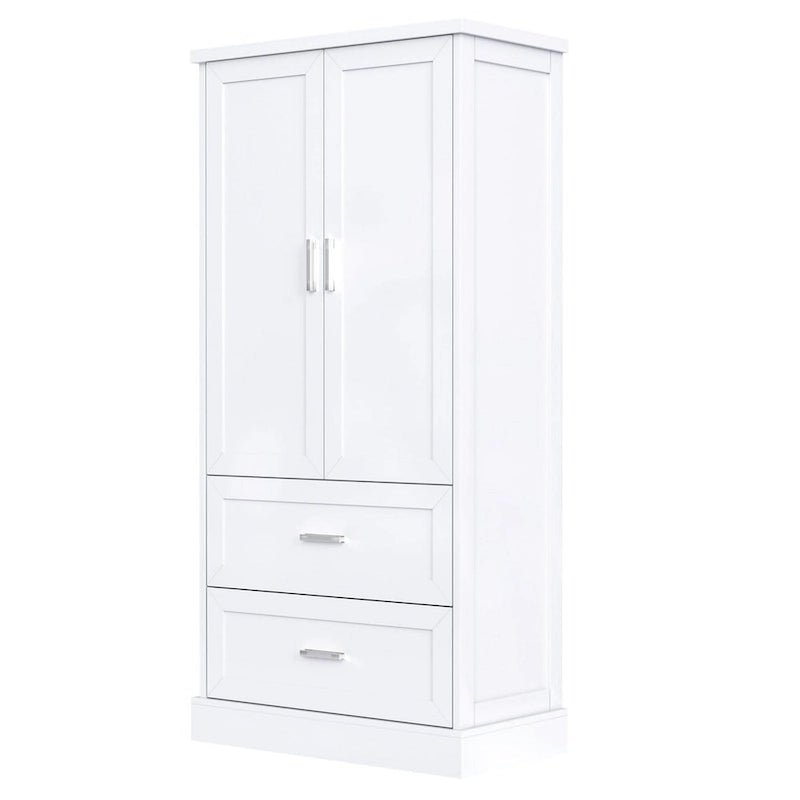 Meuble de rangement haut de salle de bain de 162 cm avec deux portes et tiroirs