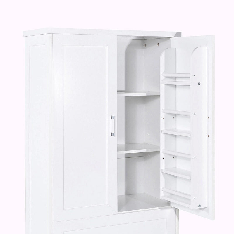 Meuble de rangement haut de salle de bain de 162 cm avec deux portes et tiroirs
