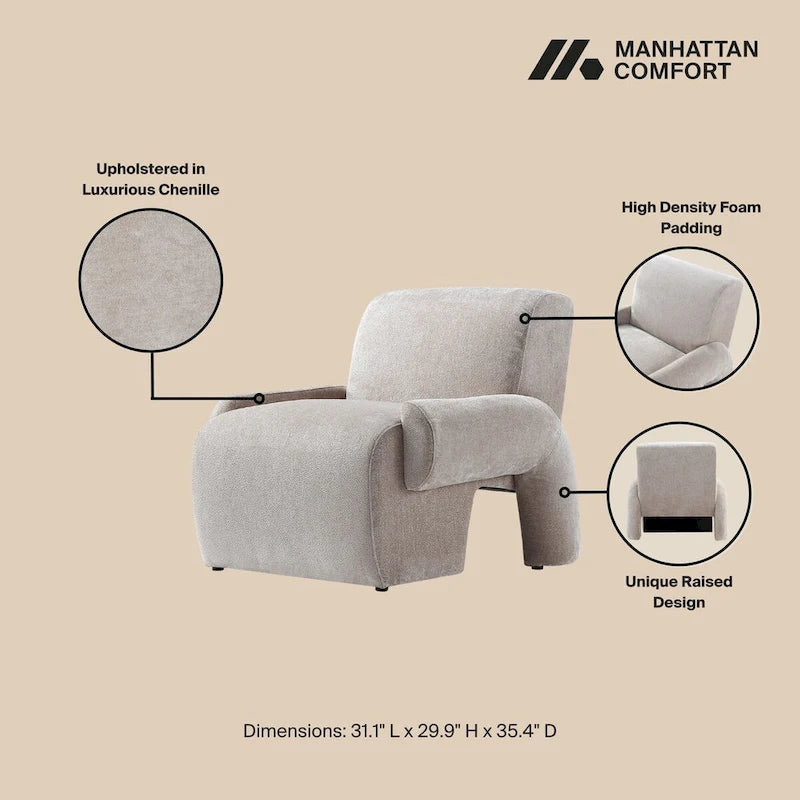 Manhattan Comfort 3-częściowy nowoczesny zestaw sof Verandah Chenille Multi