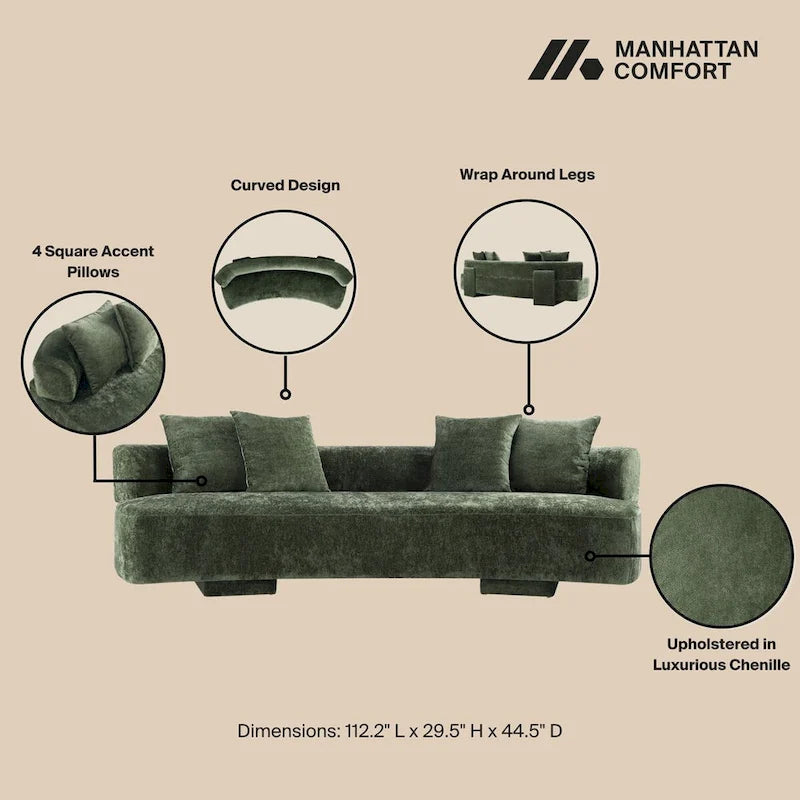 Manhattan Comfort 3-częściowy nowoczesny zestaw sof Verandah Chenille Multi