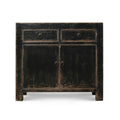 Two Drawers Cabient Distressed Black 39x18x35H
