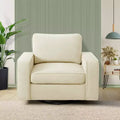 KERDOM Upholstered 360 Swivel Chair, Padded Armrests, No Assembly Required