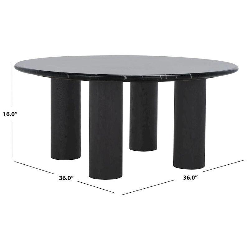 Table basse ronde en marbre Tylee SAFAVIEH Couture - 36Wx36Dx16H