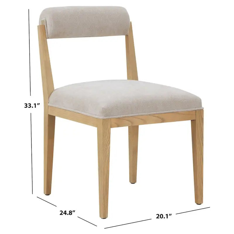 Chaise de salle à manger SAFAVIEH Couture Oaklie à dossier roulé de 20 pouces - 20Lx25Px33H