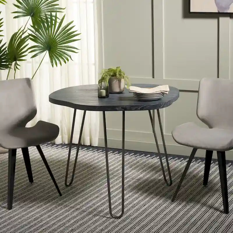 Table de salle à manger SAFAVIEH Lozka plateau bois gris/blanc délavé - 39,4 x 35,4 x 29,9 - 39Lx35Px30H
