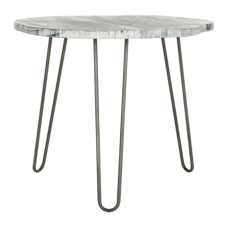 Table de salle à manger SAFAVIEH Lozka plateau bois gris/blanc délavé - 39,4 x 35,4 x 29,9 - 39Lx35Px30H