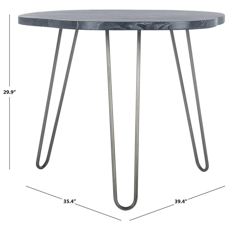 Table de salle à manger SAFAVIEH Lozka plateau bois gris/blanc délavé - 39,4 x 35,4 x 29,9 - 39Lx35Px30H