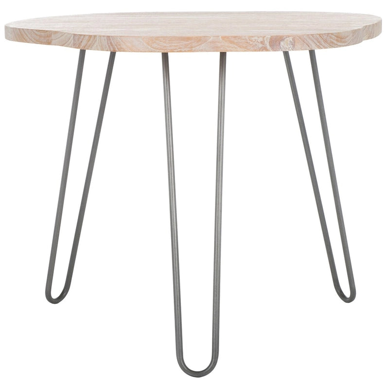 Table de salle à manger SAFAVIEH Lozka plateau bois gris/blanc délavé - 39,4 x 35,4 x 29,9 - 39Lx35Px30H