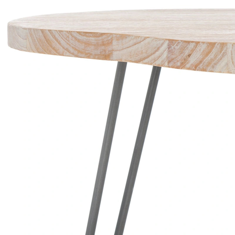 Table de salle à manger SAFAVIEH Lozka plateau bois gris/blanc délavé - 39,4 x 35,4 x 29,9 - 39Lx35Px30H