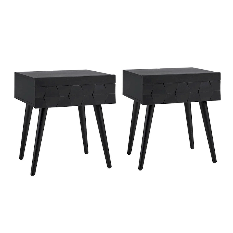Table d'appoint moderne du milieu du siècle Julian avec station de charge (lot de 2) par HULALA HOME
