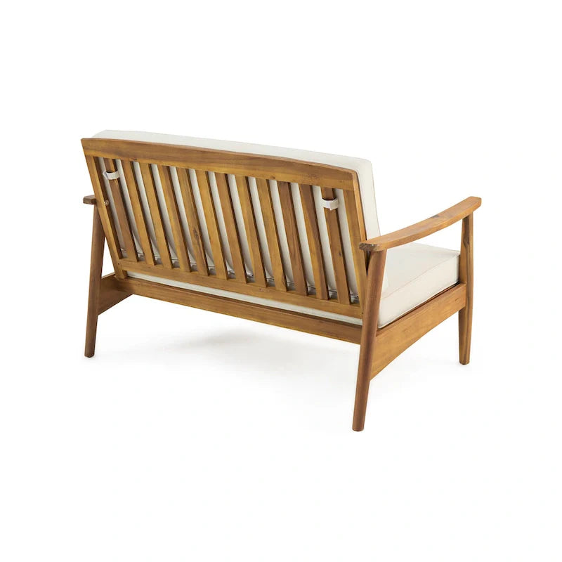 Willowbrook Outdoor Acacia Wood 4 Seater Chat Set by Christopher Knight Home