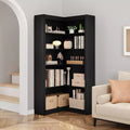 71.8'' Corner Bookshelf, Farmhouse Bookcase, L-Shaped Bookshelf , 5 Tier Display Shelf Heavy Duty Bookcases with Storage for Office Living Room