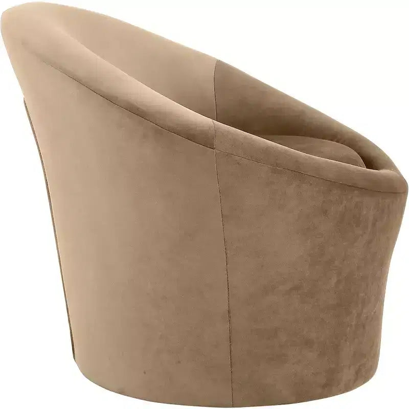 Fauteuil d'appoint en velours – Siège simple | Beige / Noir / Marron / Camel / Cognac / Crème / Vert / Fauve / Taupe