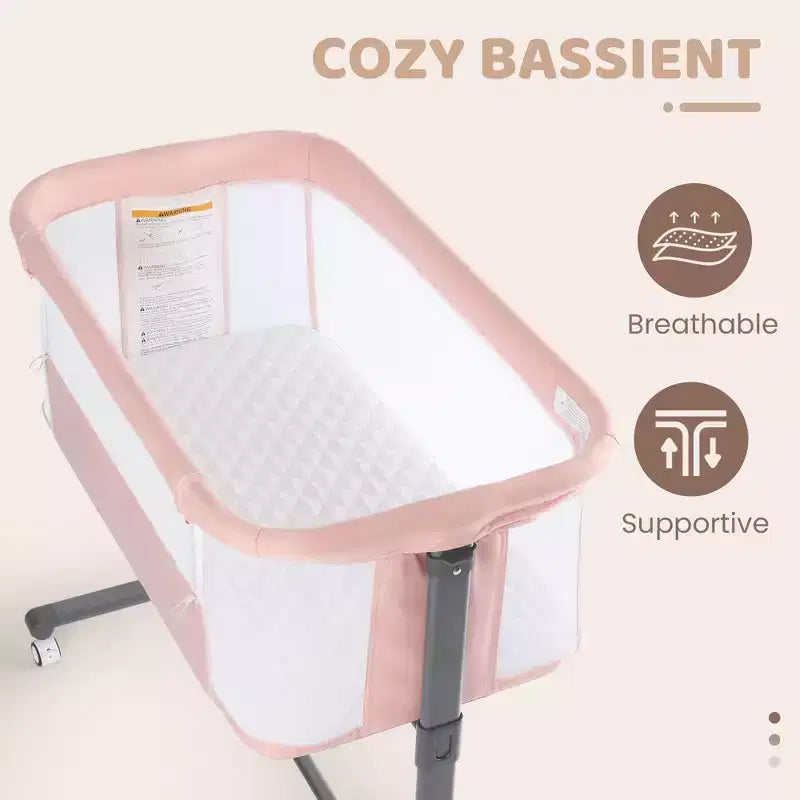Moïse Bébé sur Roues – Beige / Gris / Rose, Cododo, pour 1 Bébé