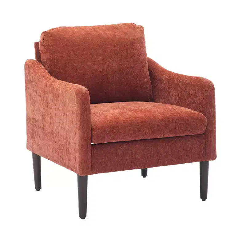 Fauteuil d'appoint en chenille beige/noir/vert/orange, fauteuil incurvé pour 1 personne, canapé individuel