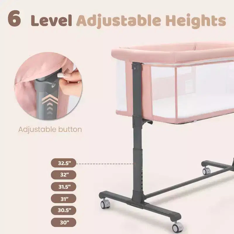Moïse Bébé sur Roues – Beige / Gris / Rose, Cododo, pour 1 Bébé
