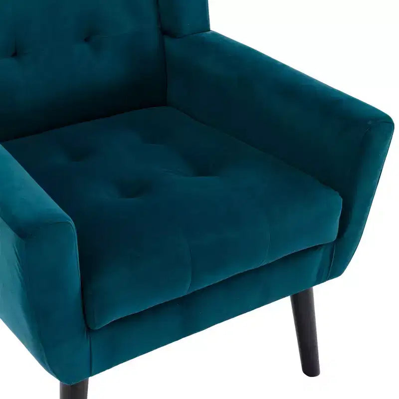Fauteuil d'appoint capitonné multicolore avec pieds en bois, une place