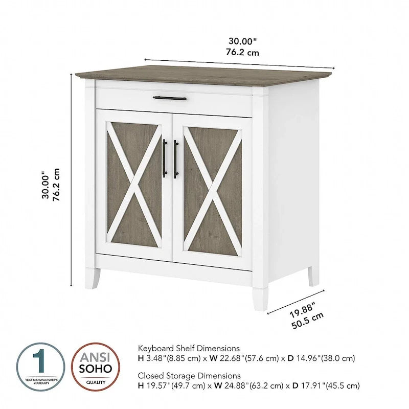 Key West Secretary Desk with Storage Cabinet by Bush Furniture