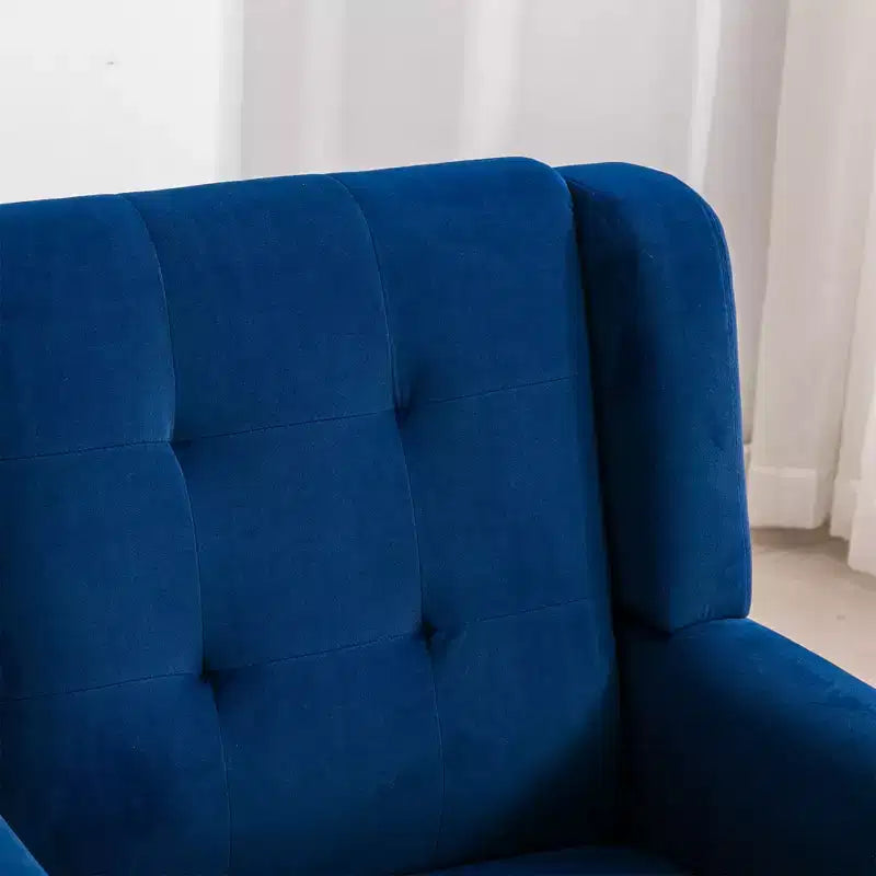 Fauteuil d'appoint capitonné multicolore avec pieds en bois, une place