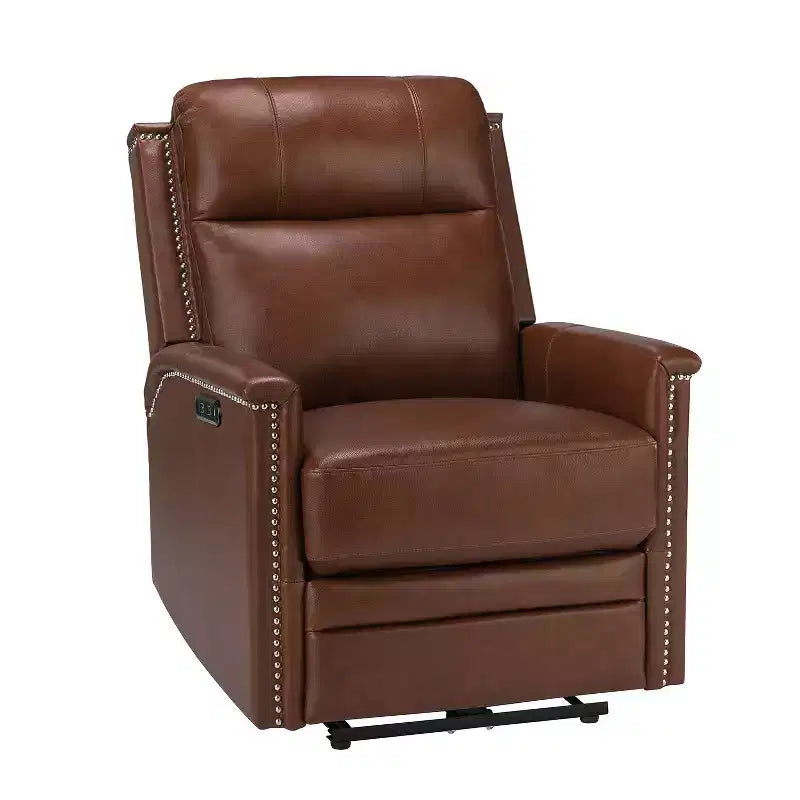 Fauteuil inclinable motorisé, couleur brun/camel, une place