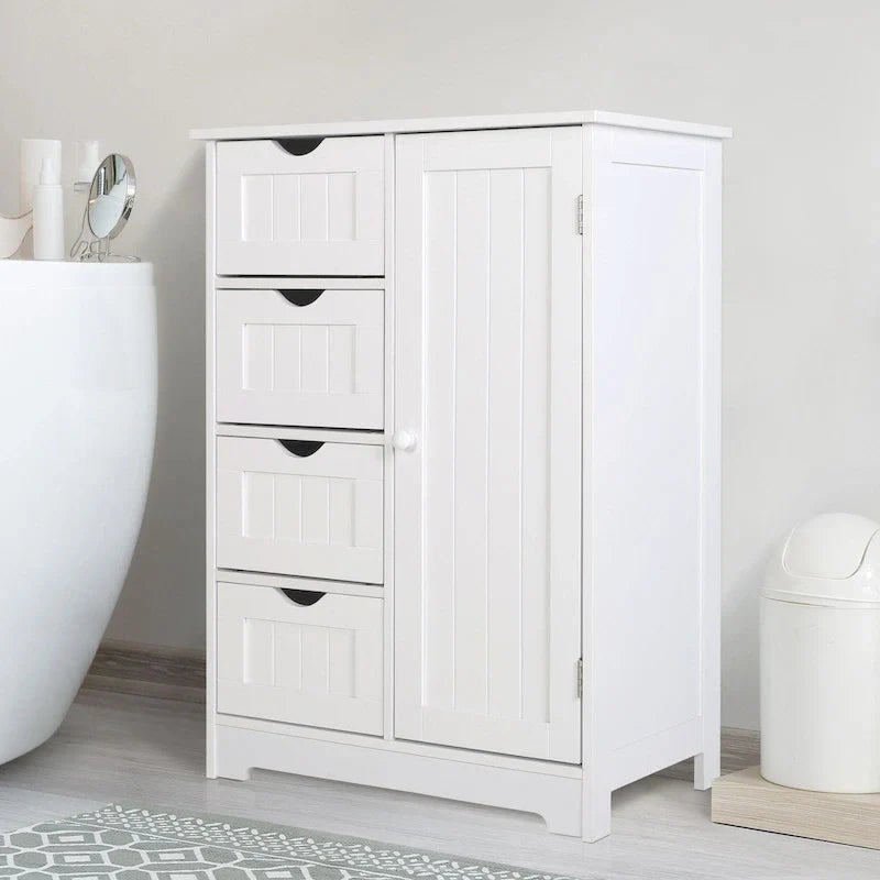 VEIKOUS Bathroom Floor Storage Cabinet with 4 Drawers