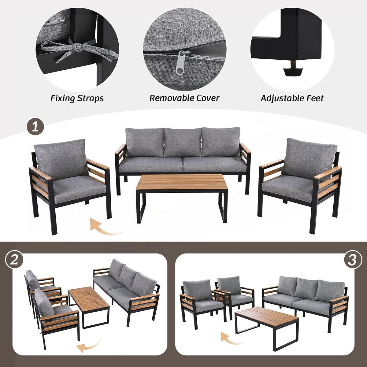 4-Piece Outdoor Furniture Sofa Set