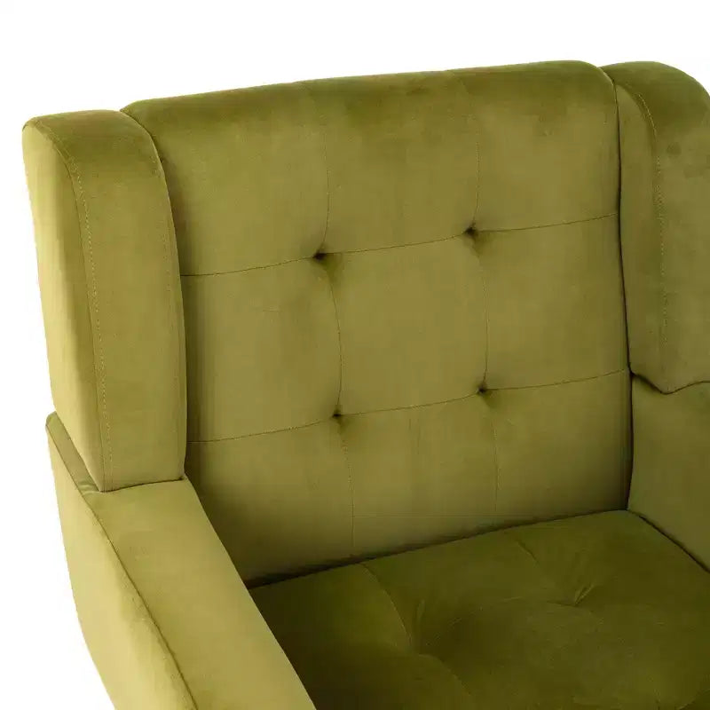 Fauteuil d'appoint capitonné multicolore avec pieds en bois, une place