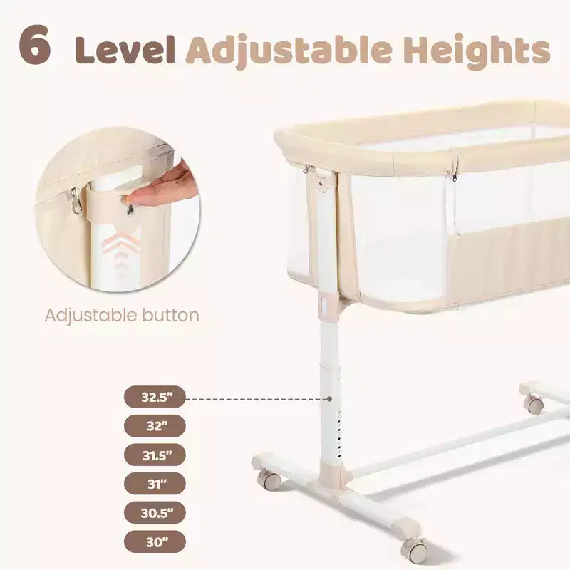 Moïse Bébé sur Roues – Beige / Gris / Rose, Cododo, pour 1 Bébé