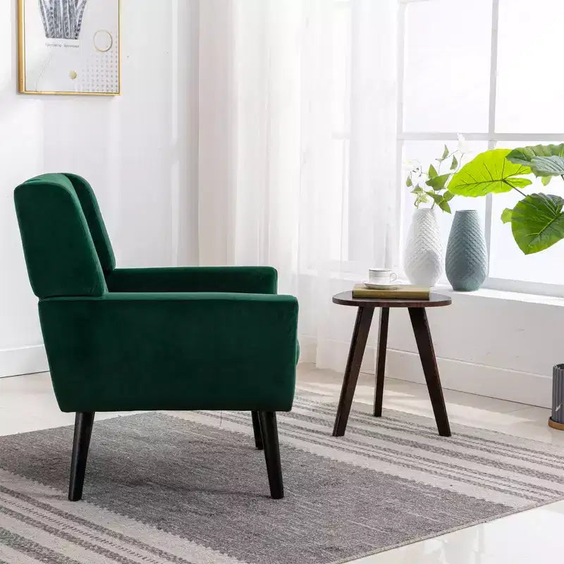 Fauteuil d'appoint capitonné multicolore avec pieds en bois, une place