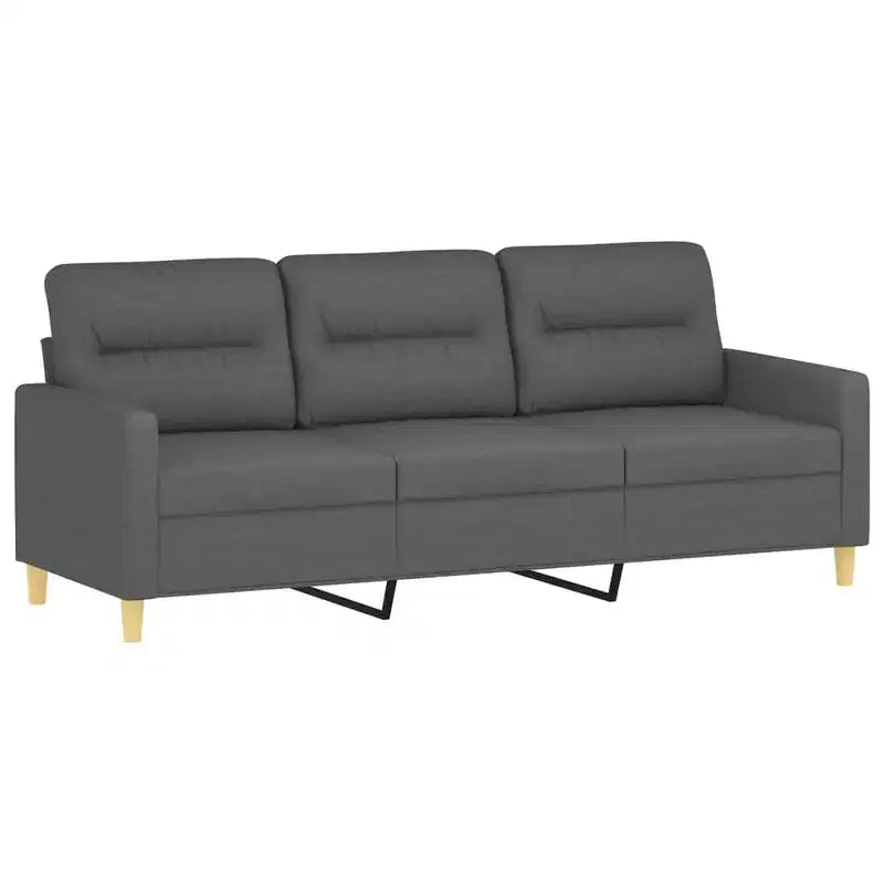 Ciemnoszara poliestrowa sofa 3-osobowa