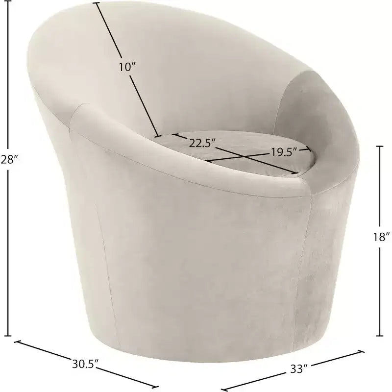 Fauteuil d'appoint en velours – Siège simple | Beige / Noir / Marron / Camel / Cognac / Crème / Vert / Fauve / Taupe