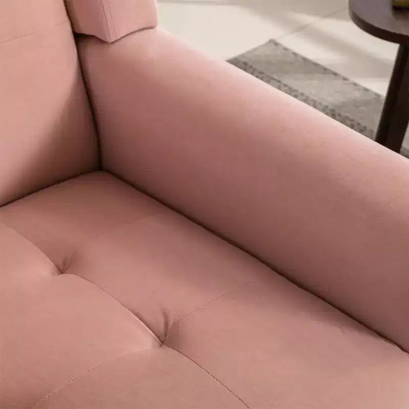 Fauteuil d'appoint capitonné multicolore avec pieds en bois, une place