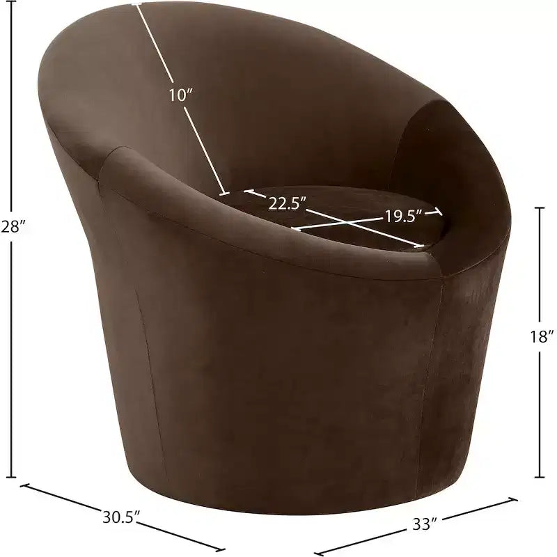 Fauteuil d'appoint en velours – Siège simple | Beige / Noir / Marron / Camel / Cognac / Crème / Vert / Fauve / Taupe
