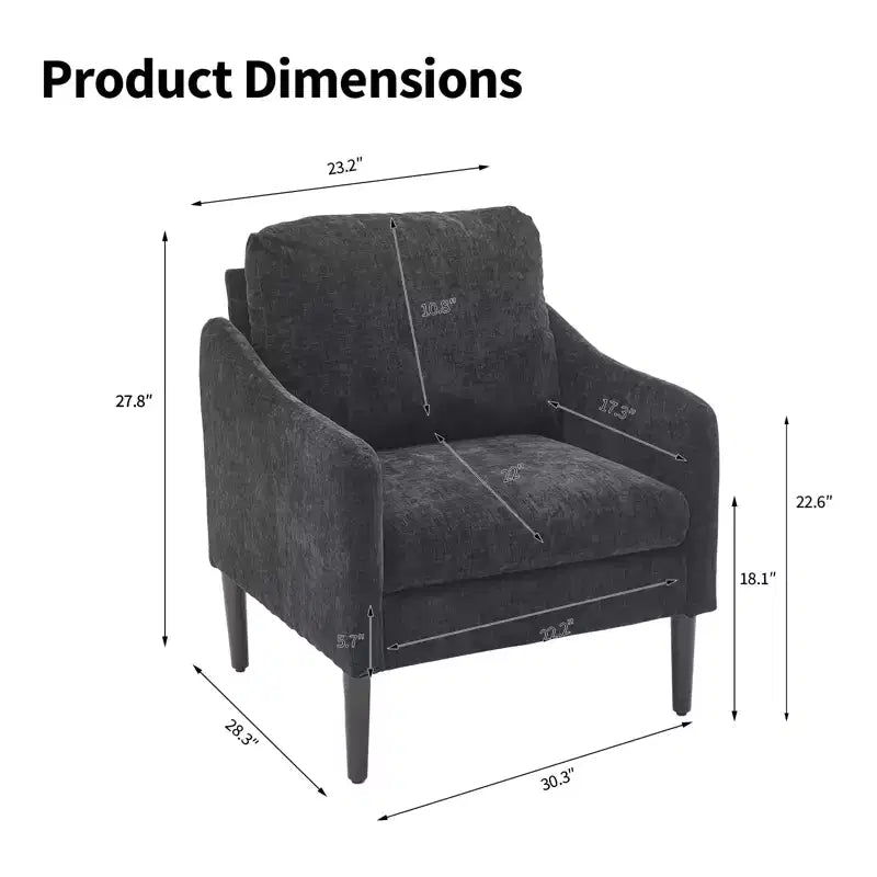 Fauteuil d'appoint en chenille beige/noir/vert/orange, fauteuil incurvé pour 1 personne, canapé individuel