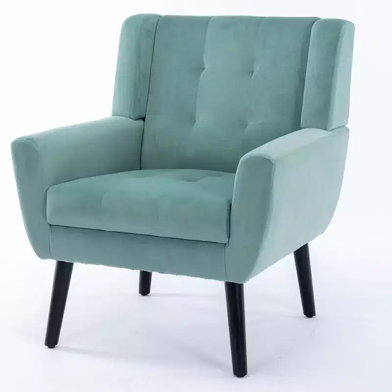 Fauteuil d'appoint capitonné multicolore avec pieds en bois, une place