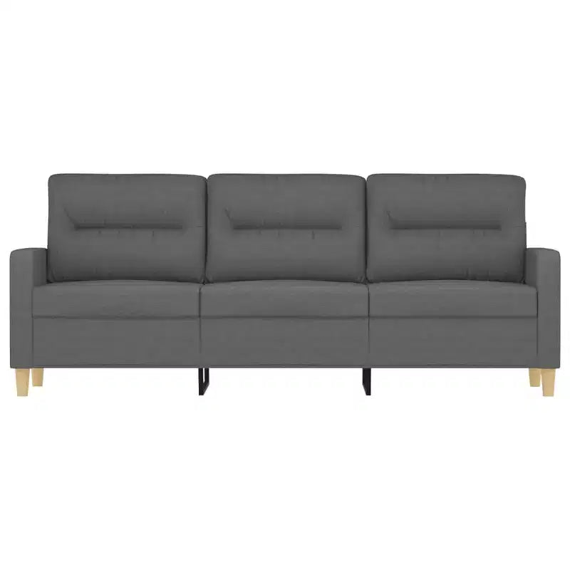Ciemnoszara poliestrowa sofa 3-osobowa