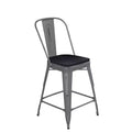Flash Furniture Lincoln 24'' High Indoor Counter Height Stool with Back with Poly Resin Wood Seat